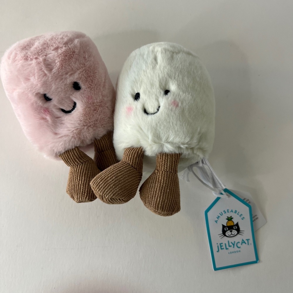 Jellycat‎ Amuseables Marshmallows Pink White Plush Stuffed Food Toy AM6M NWT